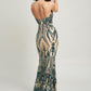 Art Deco Sequins Maxi Dress