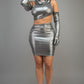 Midi Dress With Gloves & Hoodie