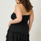 Strapless Tiered Ruffle Dress