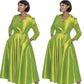 Green Classic Style Faux Wrap Dress