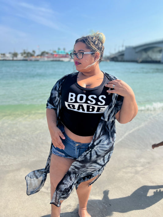 “Boss Babe” Graphic Crop Top