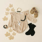 Oatmeal Linen Flutter Sleeve Romper