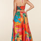 The Mara Tropical Print Halter Neck Maxi Dress