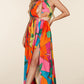 The Mara Tropical Print Halter Neck Maxi Dress