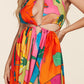 The Mara Tropical Print Halter Neck Maxi Dress