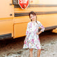 School is Cool 3/4 Sleeve Pocket Twirl Dress