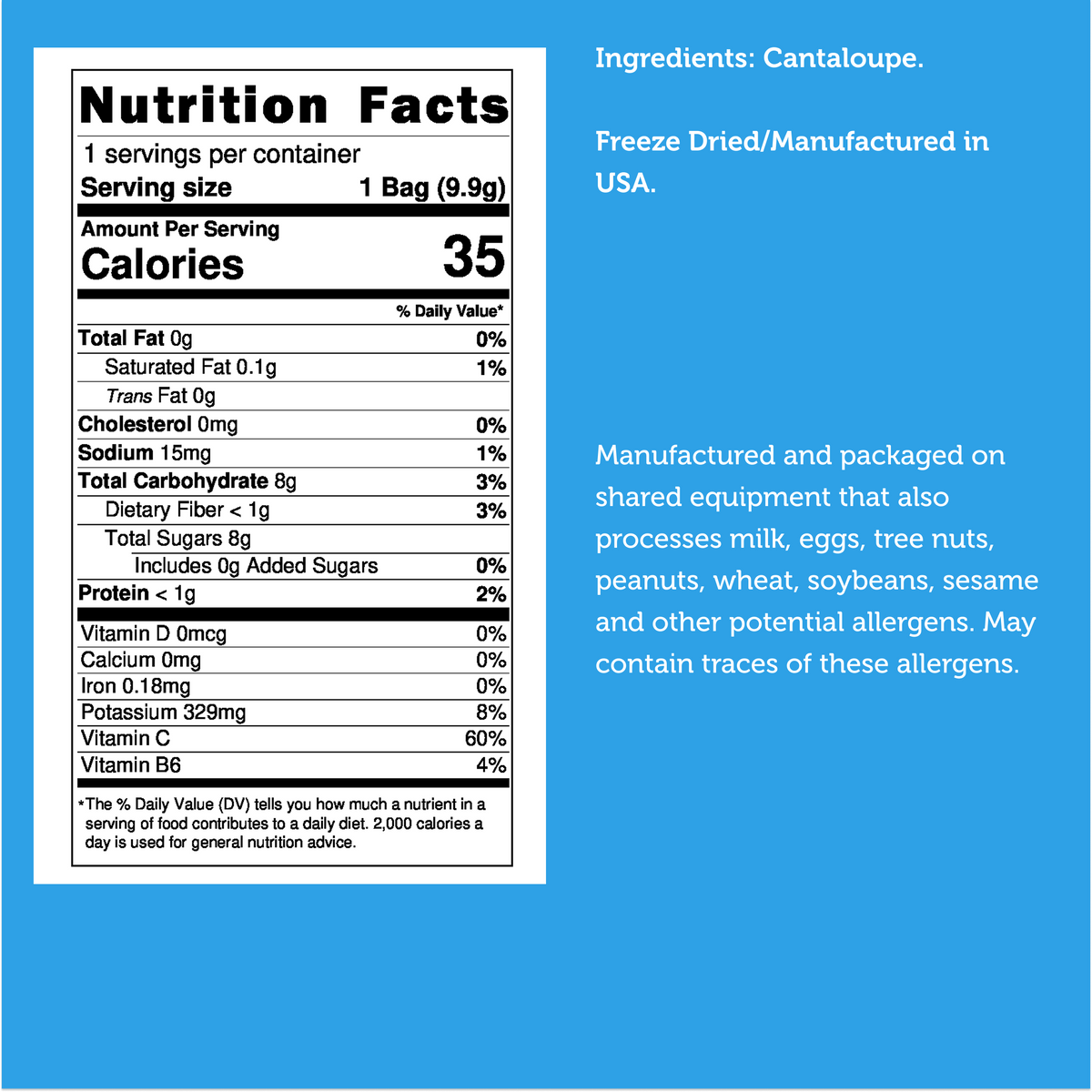 Freeze Dried Cantaloupe Melon