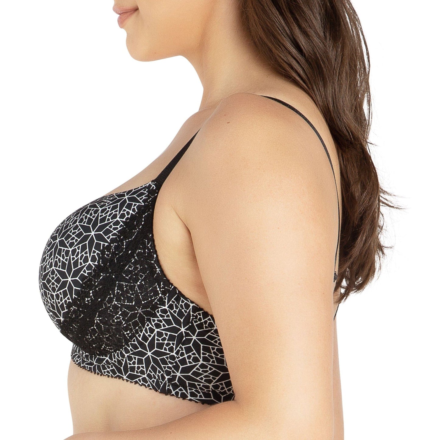 Casey Wired Padded Plunge Seamless T-shirt Bra - Mosaic Black