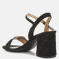 Chaplet Textured Block Heel Sandals