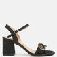 Chaplet Textured Block Heel Sandals
