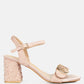 Chaplet Textured Block Heel Sandals