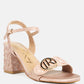 Chaplet Textured Block Heel Sandals