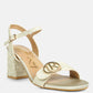 Chaplet Textured Block Heel Sandals