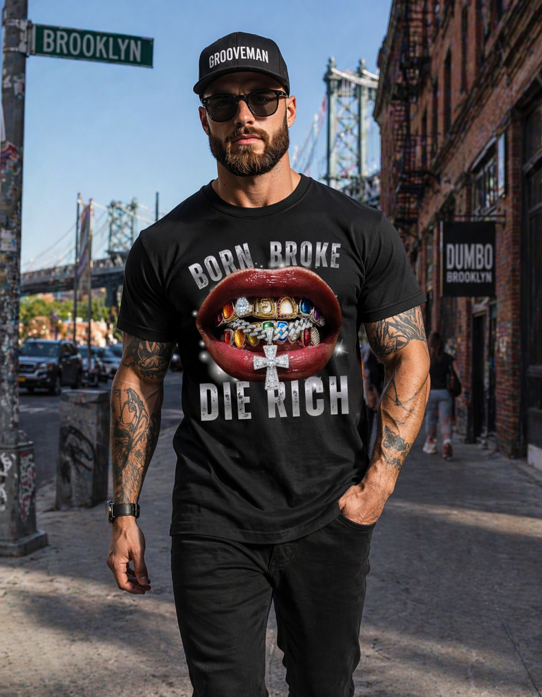 Born Broke Die Rich Graphic T-Shirt – Premium Streetwear Tee |  | Unisex Cotton Shirt