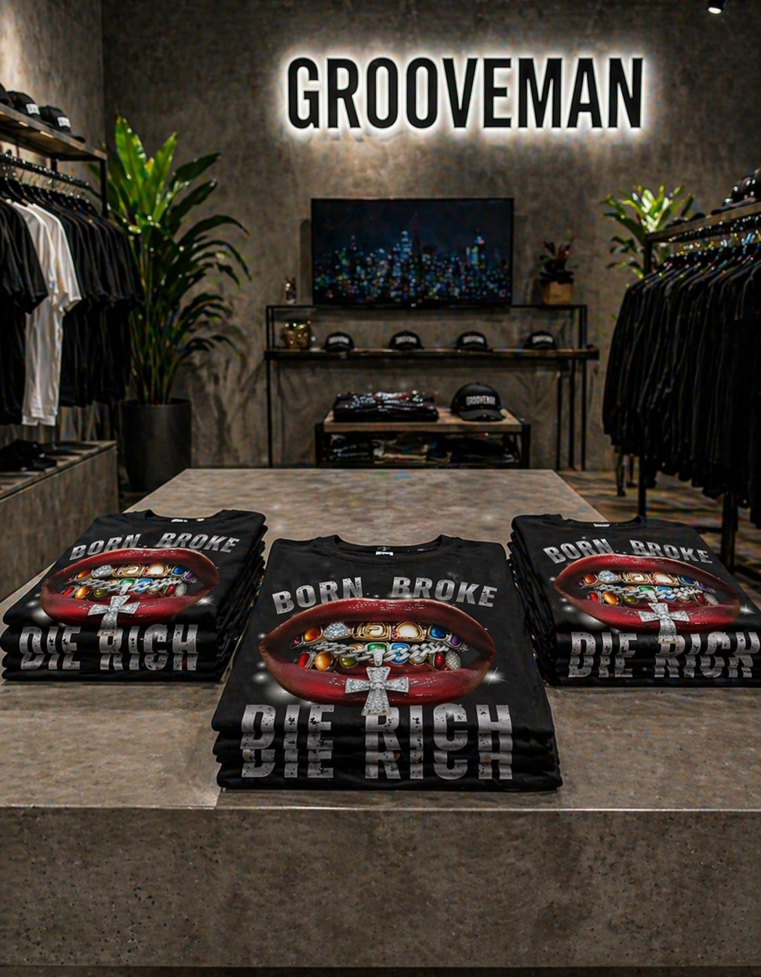 Born Broke Die Rich Graphic T-Shirt – Premium Streetwear Tee |  | Unisex Cotton Shirt