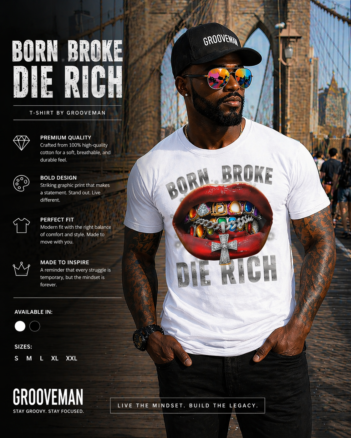 Born Broke Die Rich Graphic T-Shirt – Premium Streetwear Tee |  | Unisex Cotton Shirt
