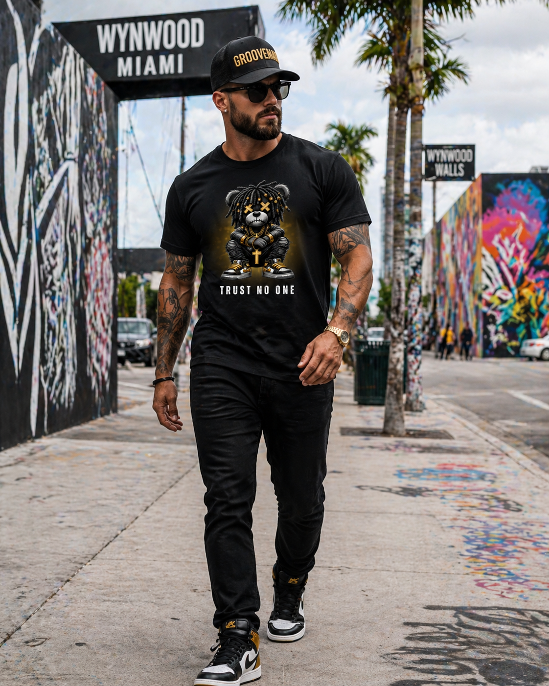 “Trust No One” Black Collection T-Shirt – Luxury Streetwear Graphic Tee (Runs Big)