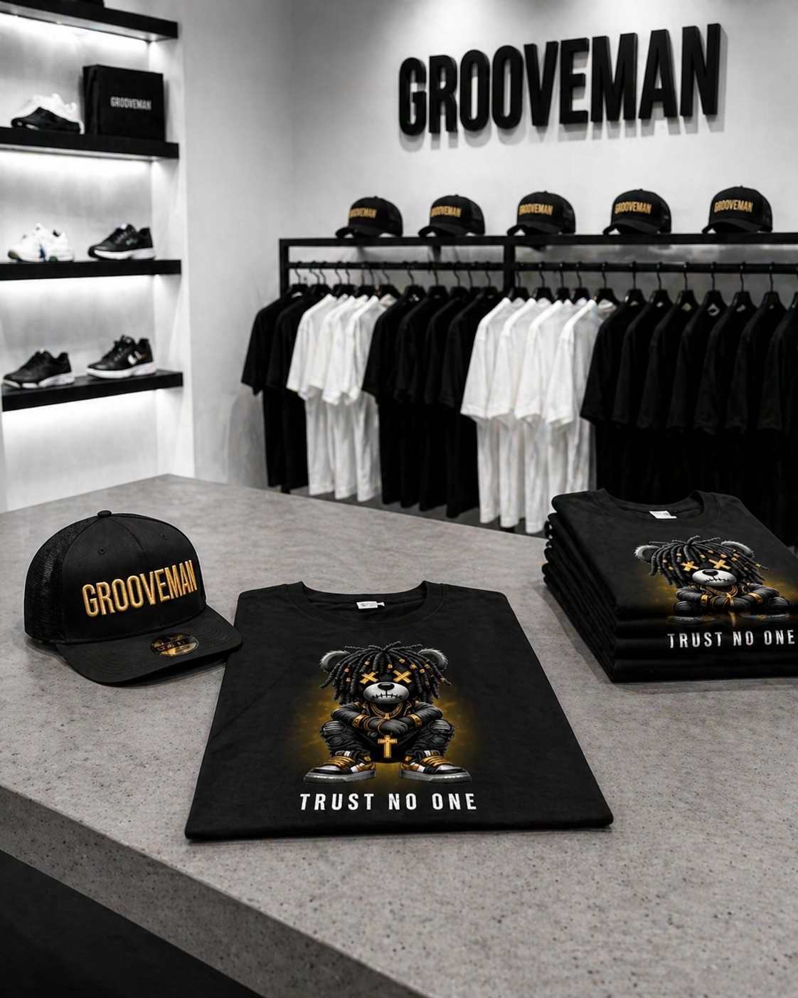 “Trust No One” Black Collection T-Shirt – Luxury Streetwear Graphic Tee (Runs Big)