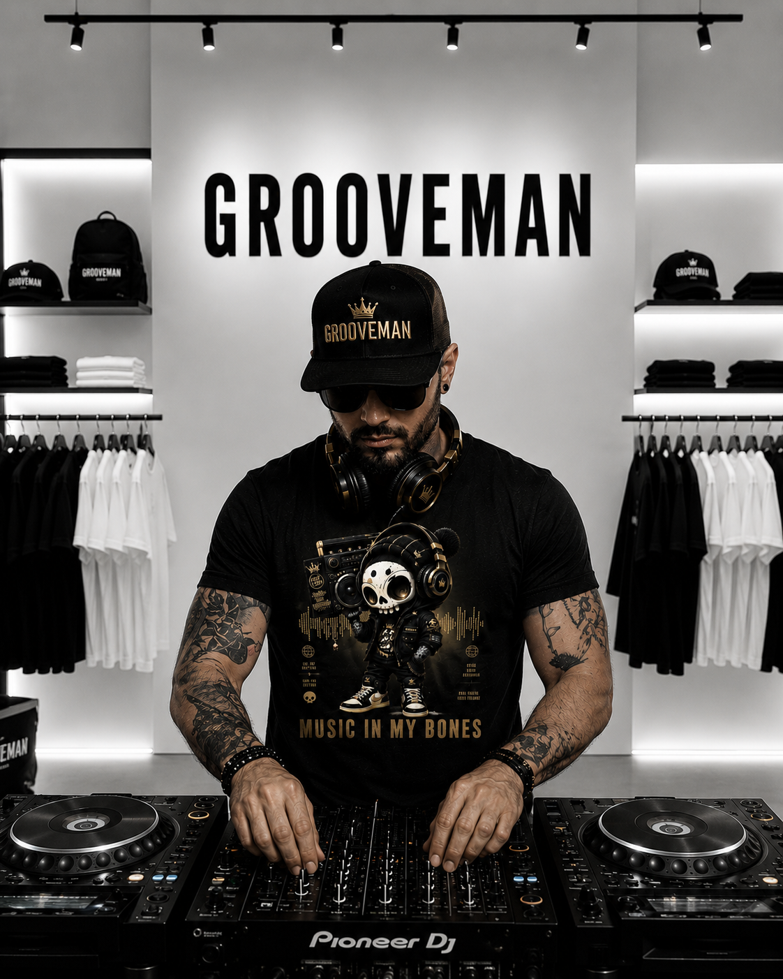"Music In My Bones" Black Collection T-Shirt | Premium Streetwear DJ Festival Tee