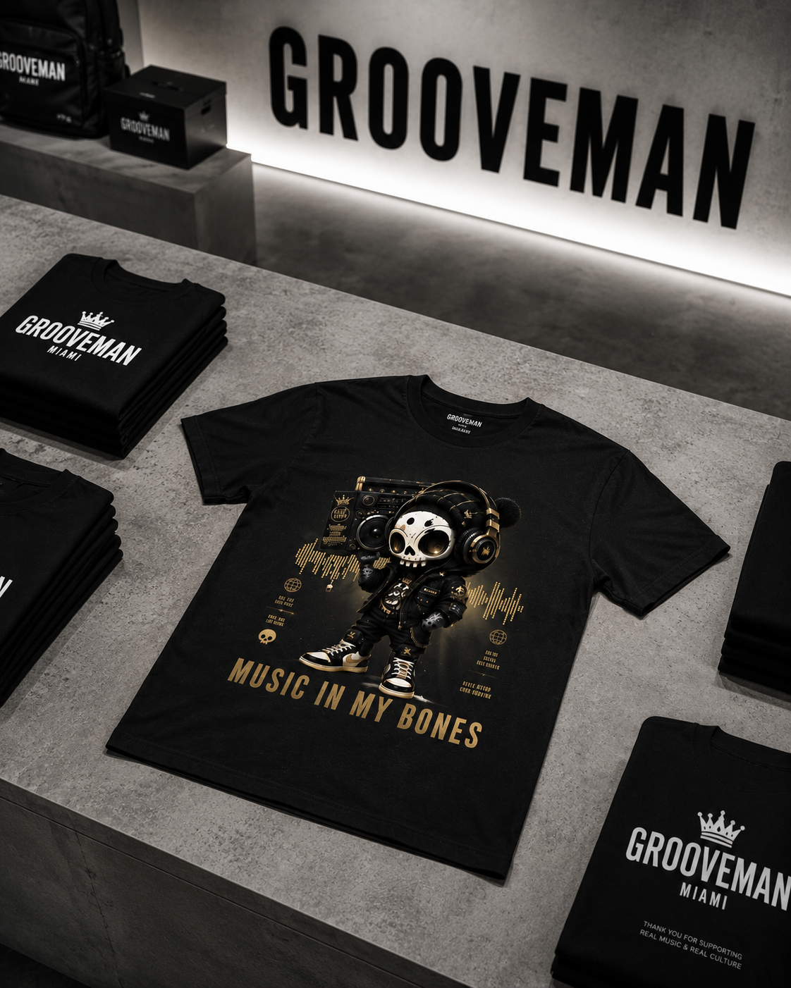 "Music In My Bones" Black Collection T-Shirt | Premium Streetwear DJ Festival Tee