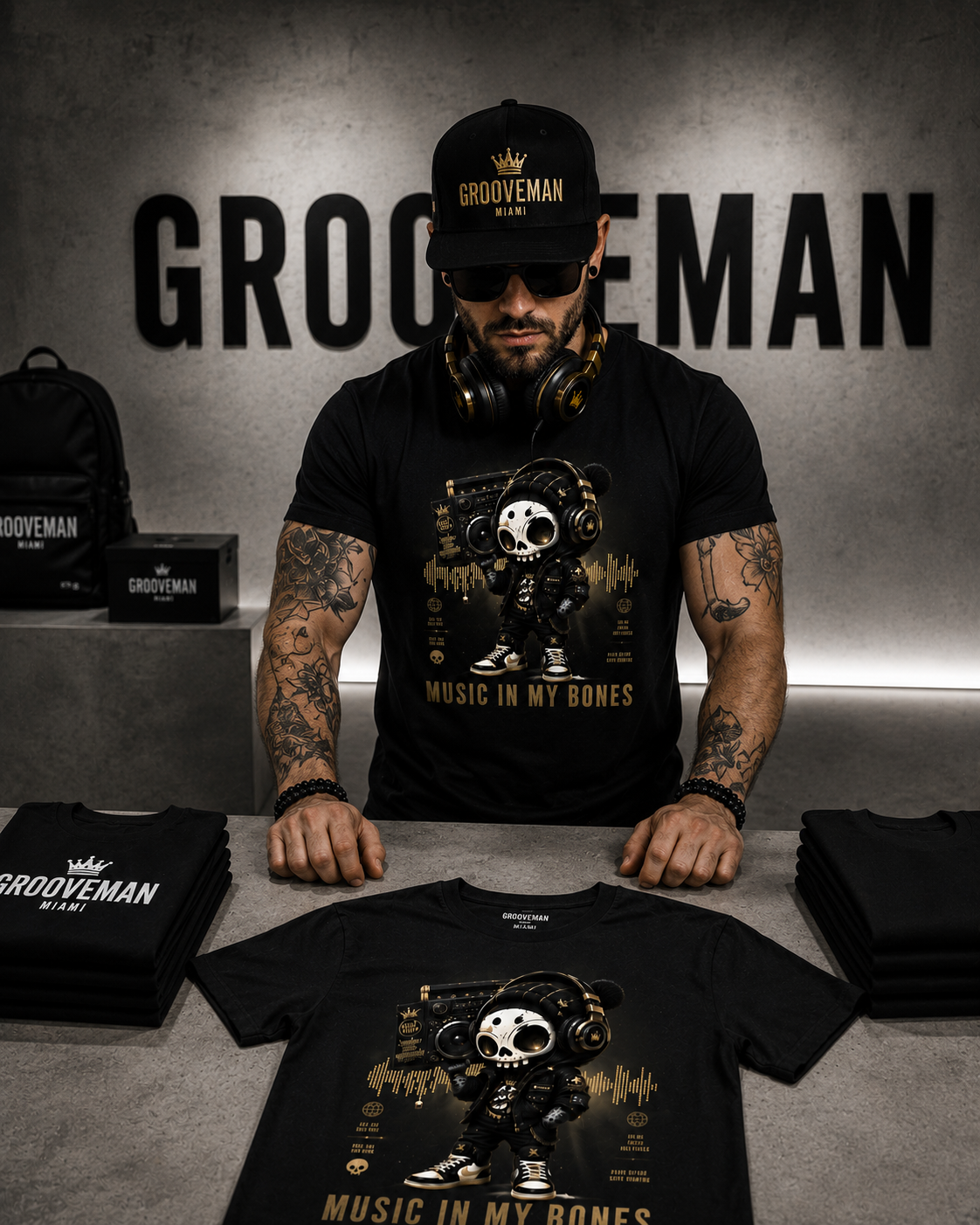 "Music In My Bones" Black Collection T-Shirt | Premium Streetwear DJ Festival Tee