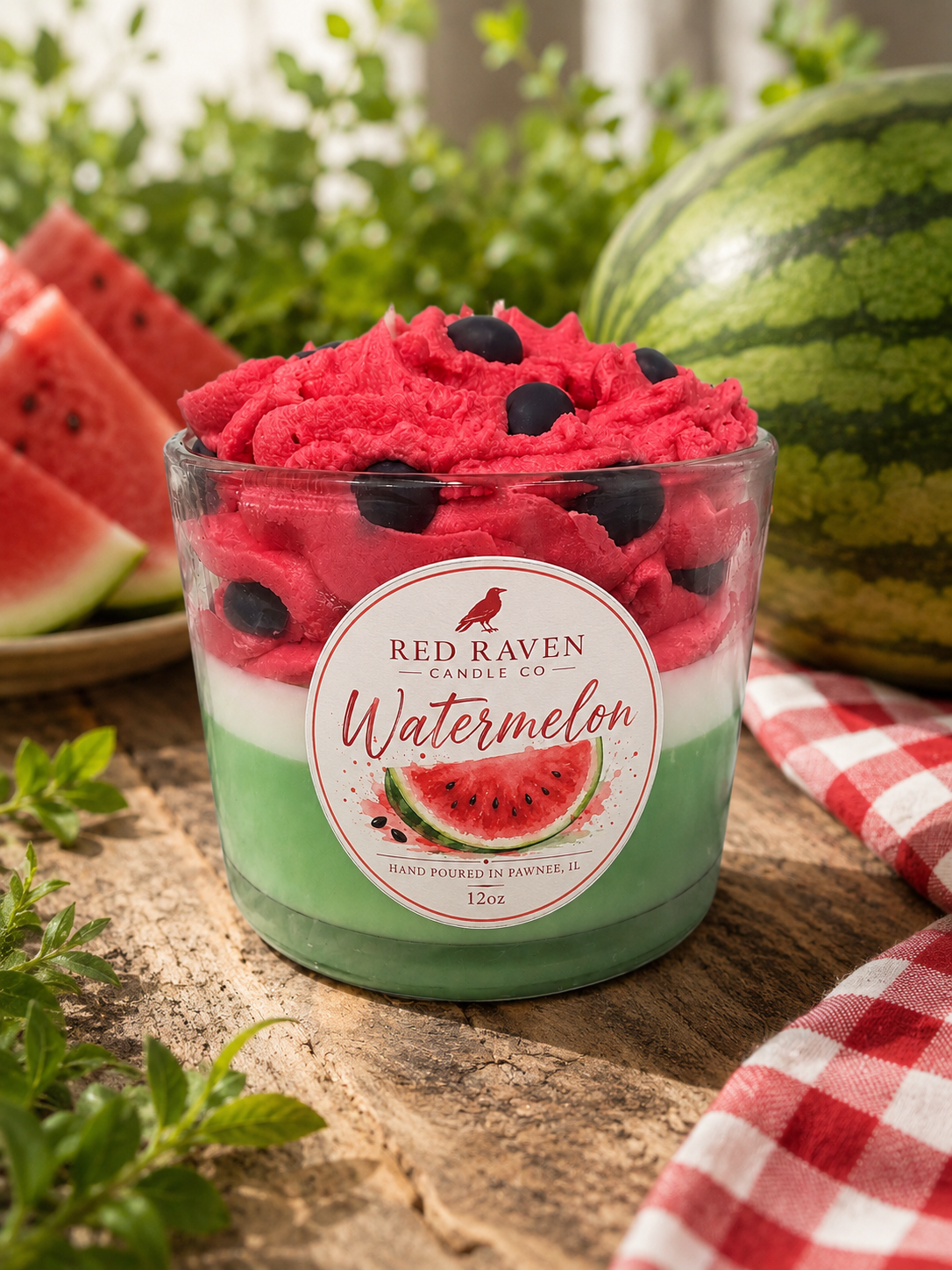 Watermelon Summer Candle – Dessert Style Candle | 12oz
