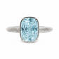 Sterling Silver Mini Aquamarine Elongated Cushion Ring