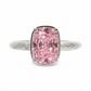 Sterling Silver Mini Pink Sapphire Cushion Ring