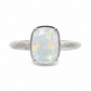 Sterling Silver Mini Opal Elongated Cushion Ring