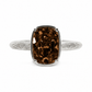 Sterling Silver Mini Chocolate Elongated Cushion Ring