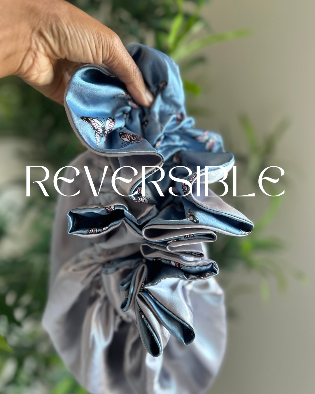 Pretty Blue All Satin Bonnet