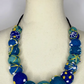Multi Blue Mesh Ball Necklace