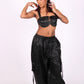 Black Utility Crop Top & Cargo Pant Set