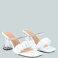 Date Look Clear Heel Rhinestone Sandals
