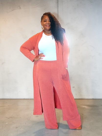 2 Piece Longline Cardigan And Pant Set