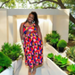 Fit And Flare Midi Dress W/ Side Pockets