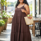 Spaghetti Strap Fit & Flare Maxi Dress