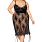 Floral Lace and Velvet Slip Chemise