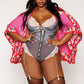 Silver Lace Up Teddy with Lace