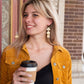 Anya Earrings - Golden Checker