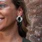 Betsy Earrings - Neutral & Forest Green