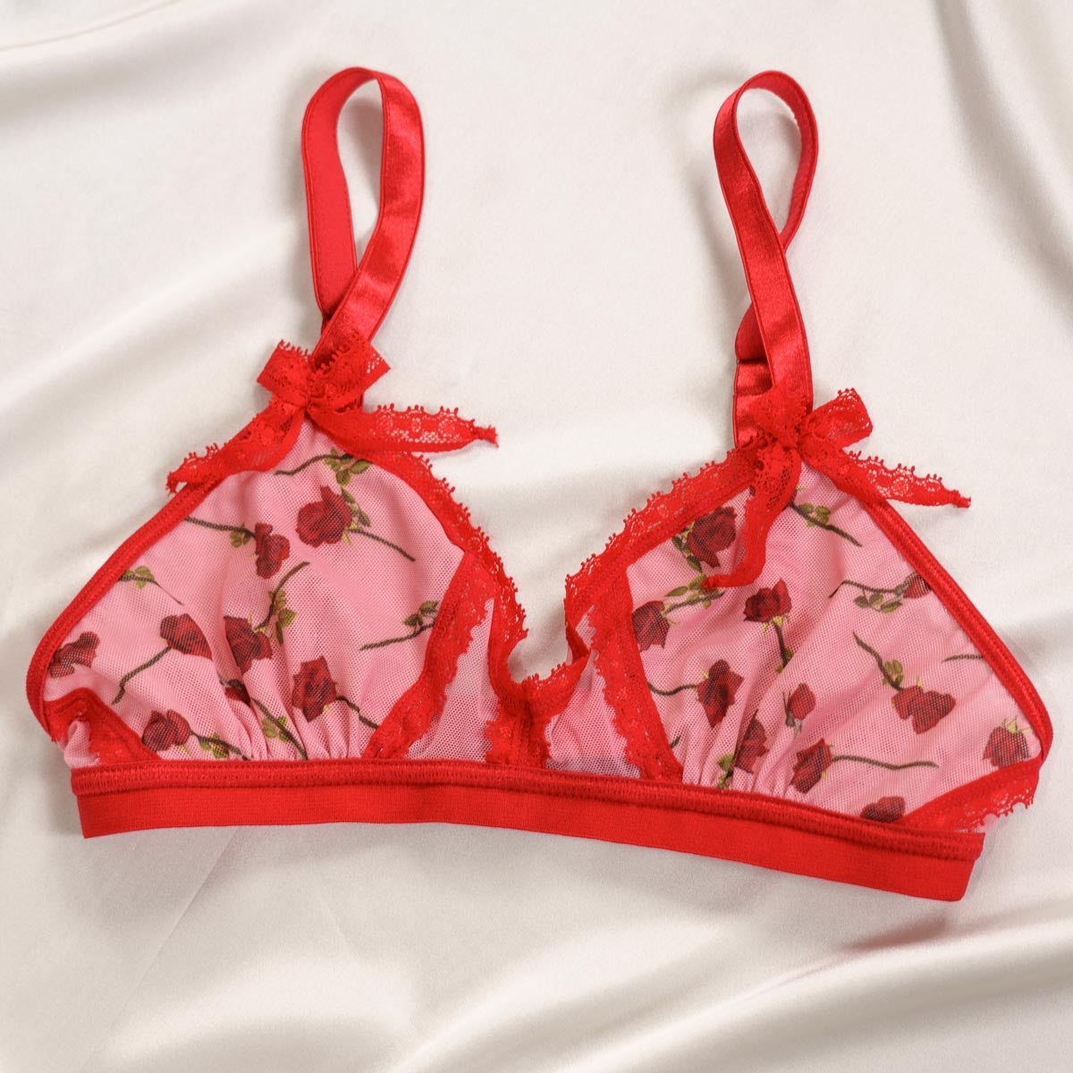 Dozen Roses Mesh Peekaboo Bralette