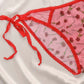 Dozen Roses Printed Tie Side Bikini
