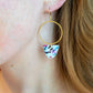 Iris Earrings Large - Marble Confetti