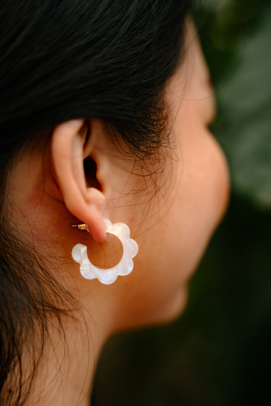 Flora Mini Hoops - Opalite