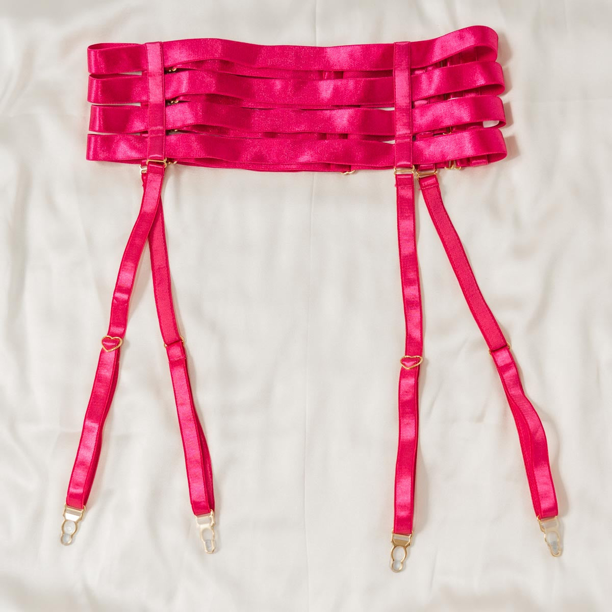Hot Pink Hearts of Venus Strappy Waist Cincher