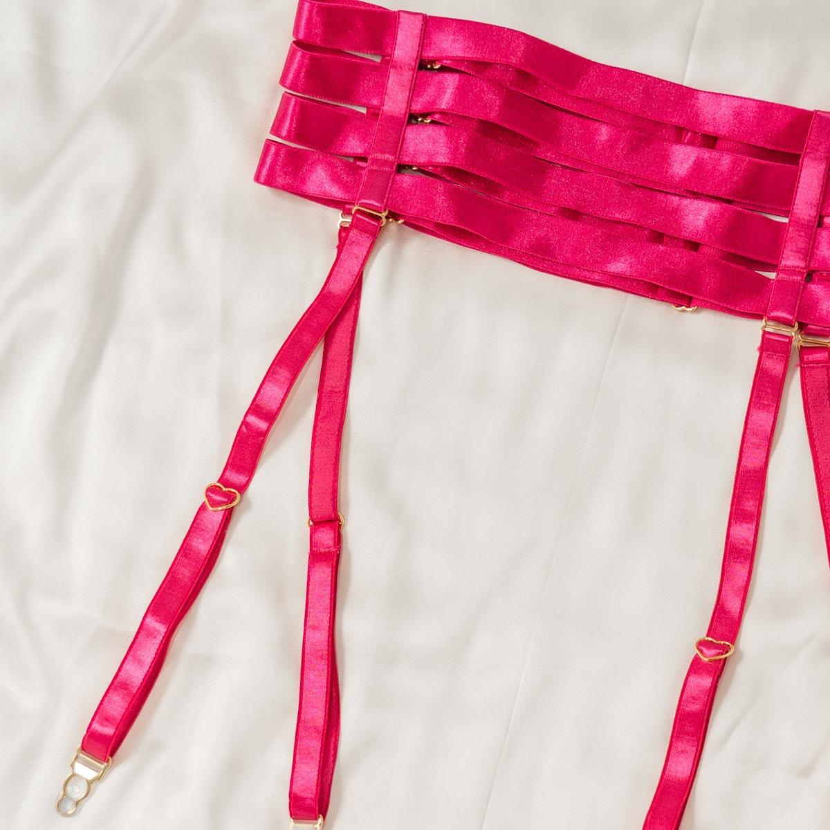 Hot Pink Hearts of Venus Strappy Waist Cincher