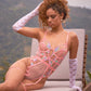 Pink Deluxe Floral Embroidered Bodysuit