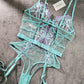 Indigo Dreams Floral French-inspired Sensual Bodysuit