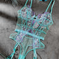 Indigo Dreams Floral French-inspired Sensual Bodysuit